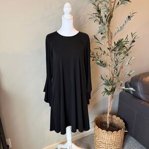 Karen Kane Black Flutter-Sleeve Swing Dress